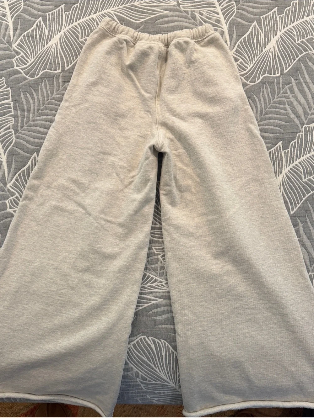 Free People Wide-Leg Sweatpants in Heather Oat - Picture 2 of 5